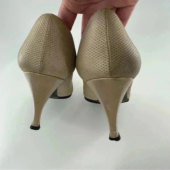 Stuart Weitzman heels size 10 C old leather pointy toe stilettos vintage 80s 90s - Picture 8 of 13